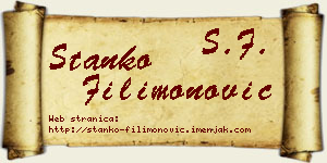 Stanko Filimonović vizit kartica